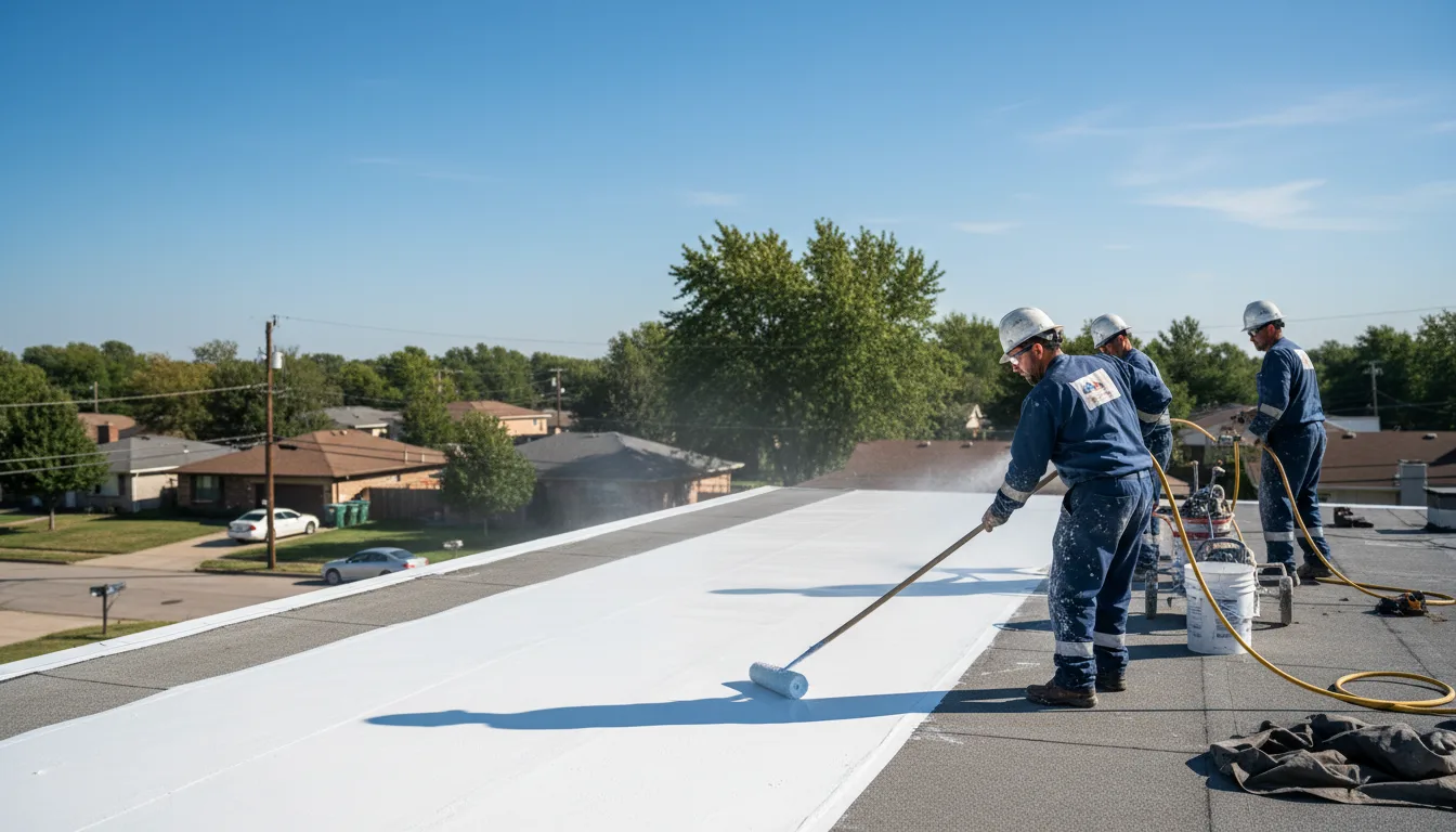 Commercial roof coating in Chamisal, NM near me